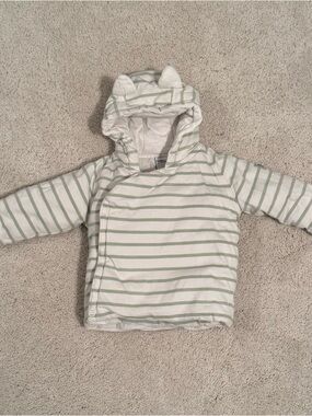 Polarn O. Pyret 4 - 6 M Striped Baby Hoodie with Ears